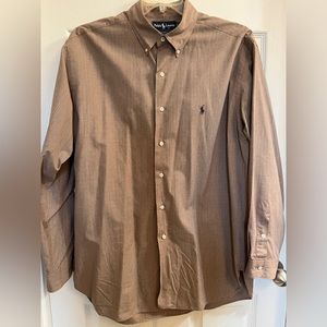 Ralph Lauren, brown plaid, Large shirt.